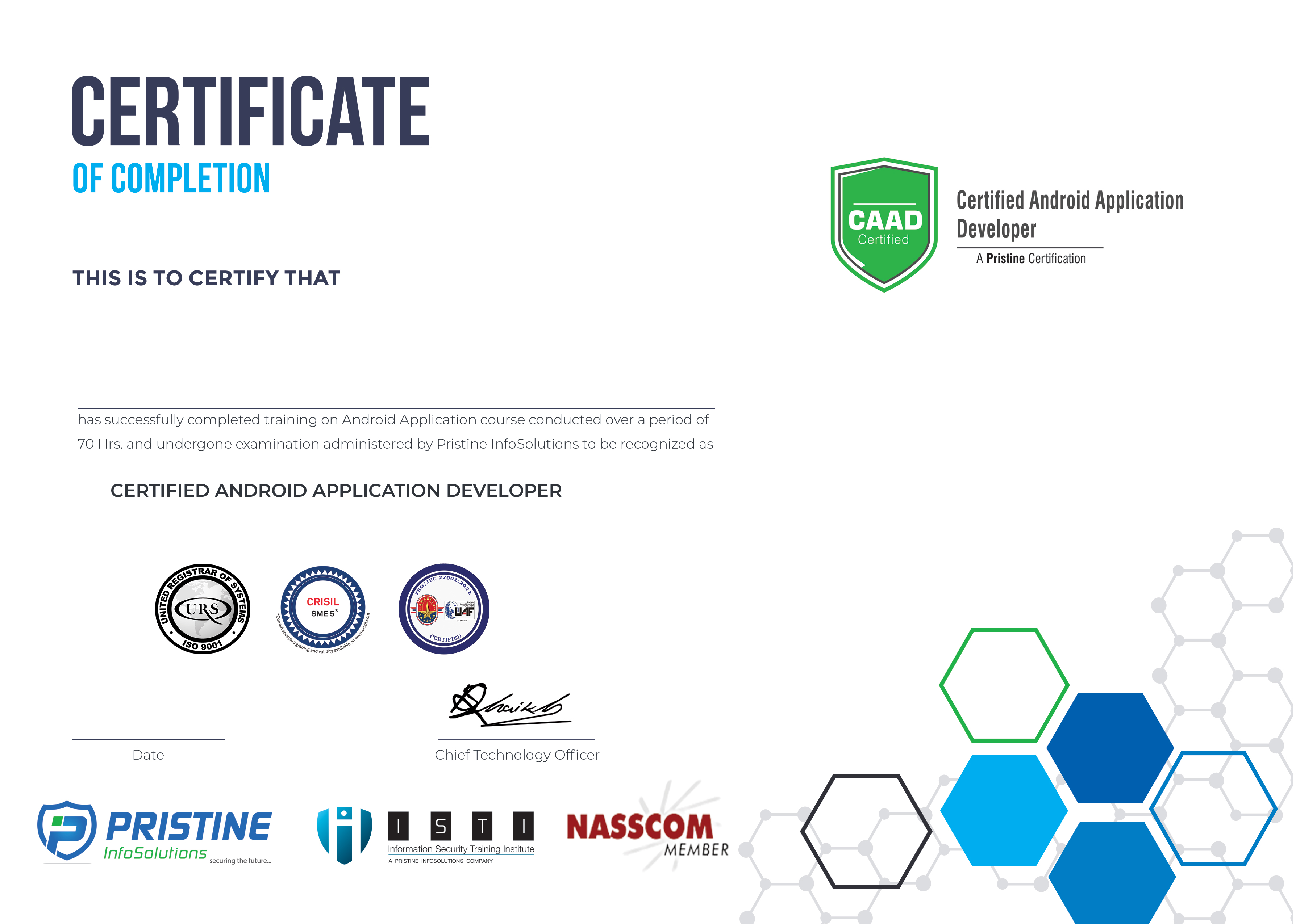 certified android application development sample certificate advanced android course