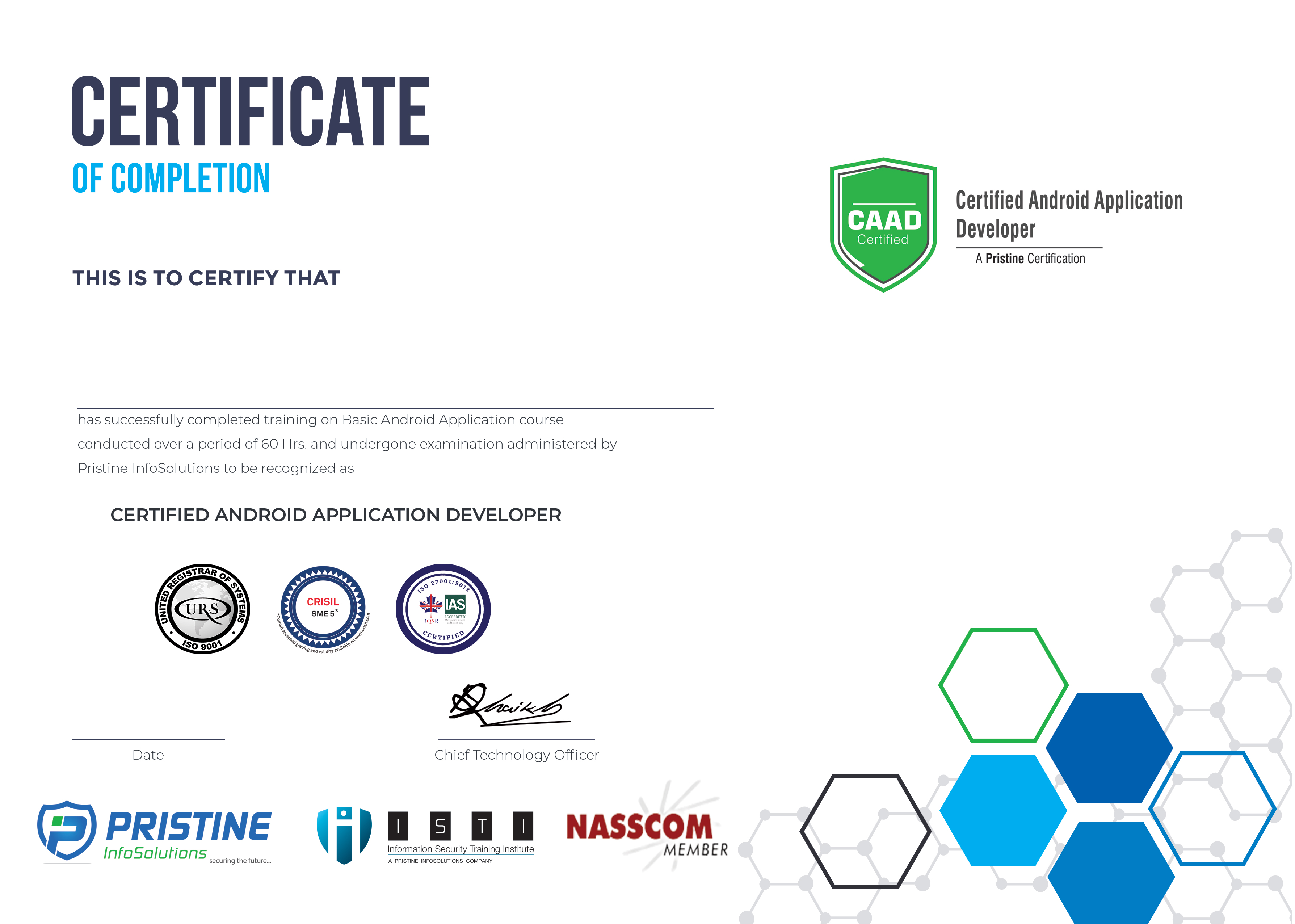 certified android application development sample certificate basic android